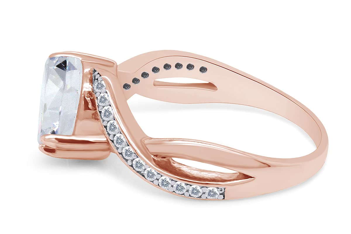 1.2ct Round Cut Lab Created Moissanite Solitaire Infinity Engagement Ring in 14k Gold Over Sterling Silver - Women's Wedding Jewelry & Anniversary Gift for Her - Perfect for Proposals, Valentine's Day & Special Occasions