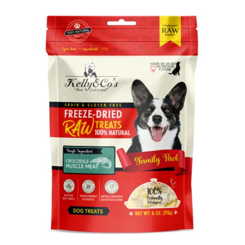 Kelly & Co's Freeze-Dried Raw Crocodile Dog Treats - 170g Family Pack | High-Protein, Grain-Free Snacks for Training, Rewards & Dental Health