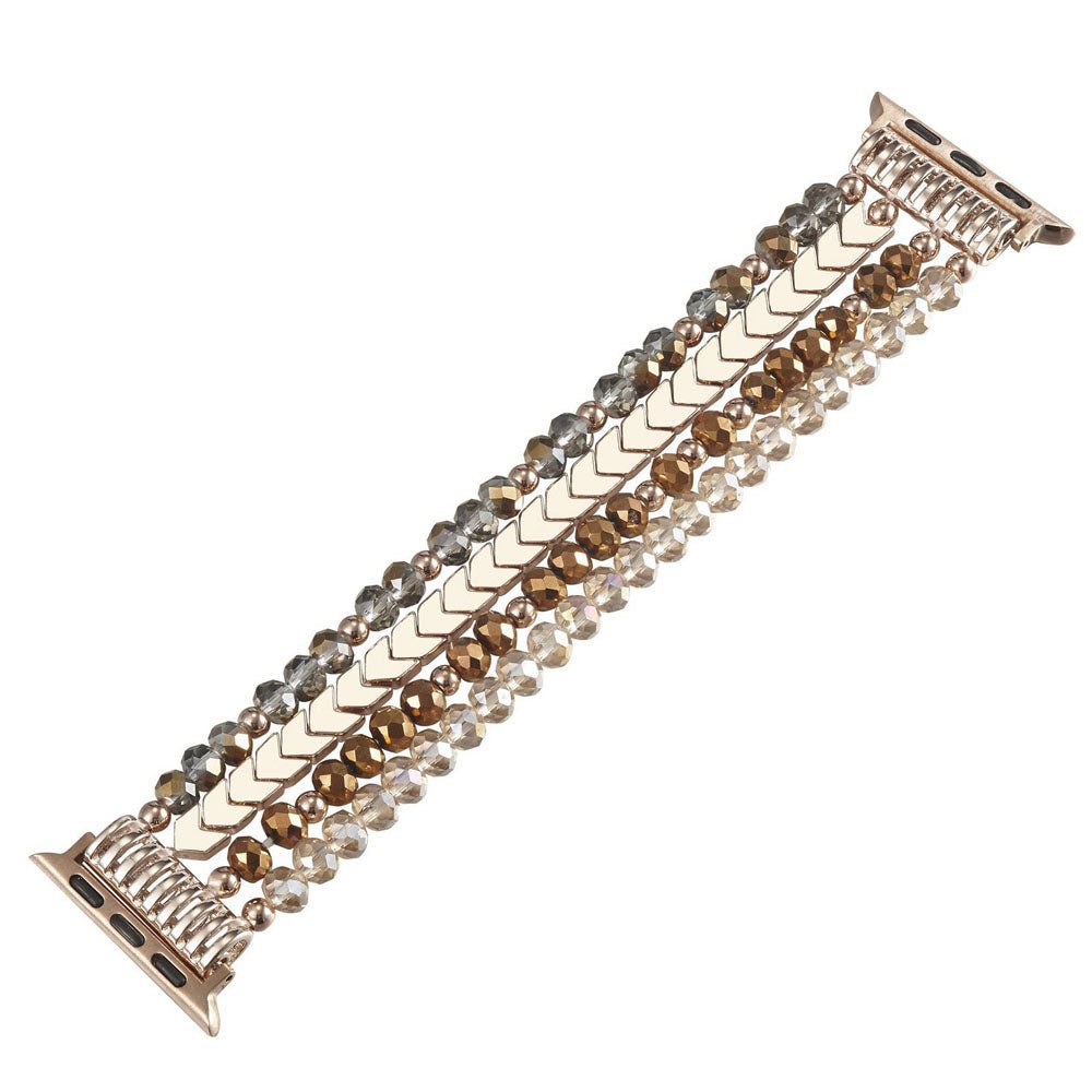 Elegant Beaded Stainless Steel Apple Watch Band for Women - Stylish & Durable Accessory for Work, Gym & Everyday Wear