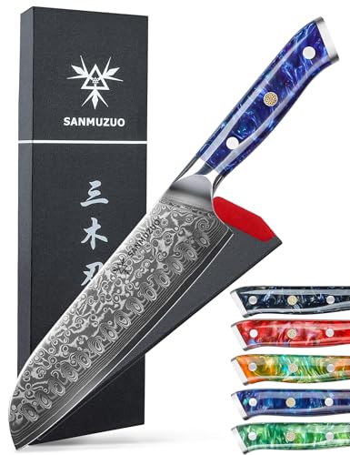 Sapphire Blue Santoku Knife