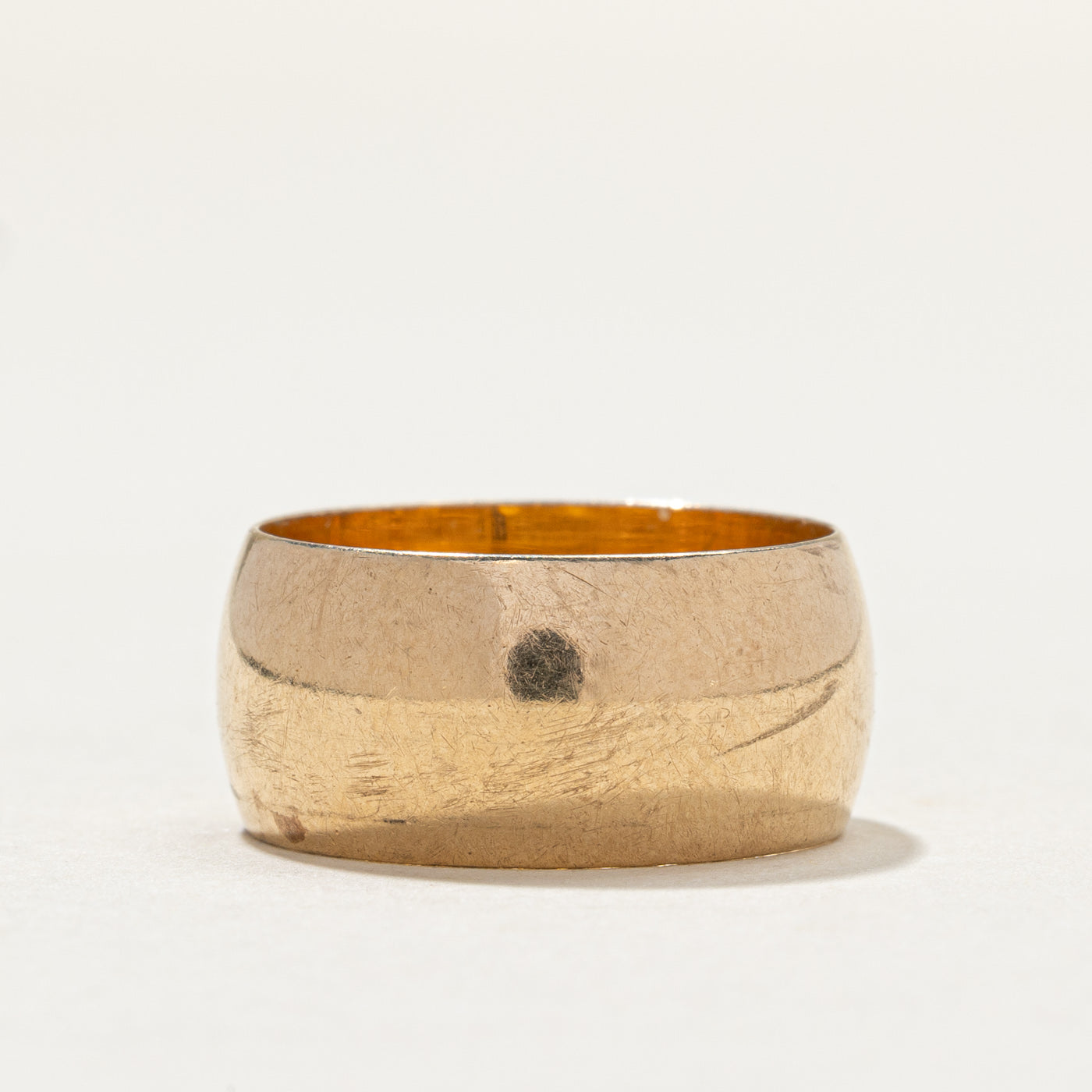 10K Yellow Gold Cigar Band Ring for Men - 8.8mm Wide Size 5.75 - Perfect Wedding Band, Anniversary Gift & Everyday Jewelry for Special Occasions