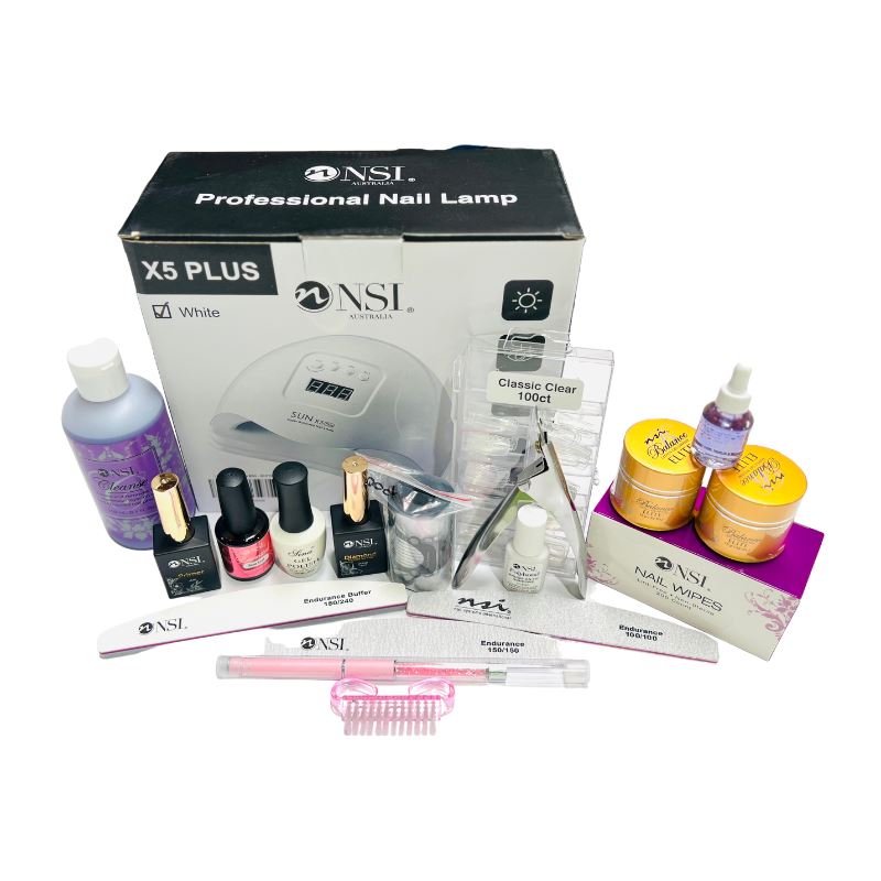 Professional NSI Hard Gel Nail Extensions Kit - Salon Quality DIY Nail Enhancement Set for Strong, Long-Lasting Acrylic Nails - Perfect for Home Manicures, Nail Art, and Special Occasions