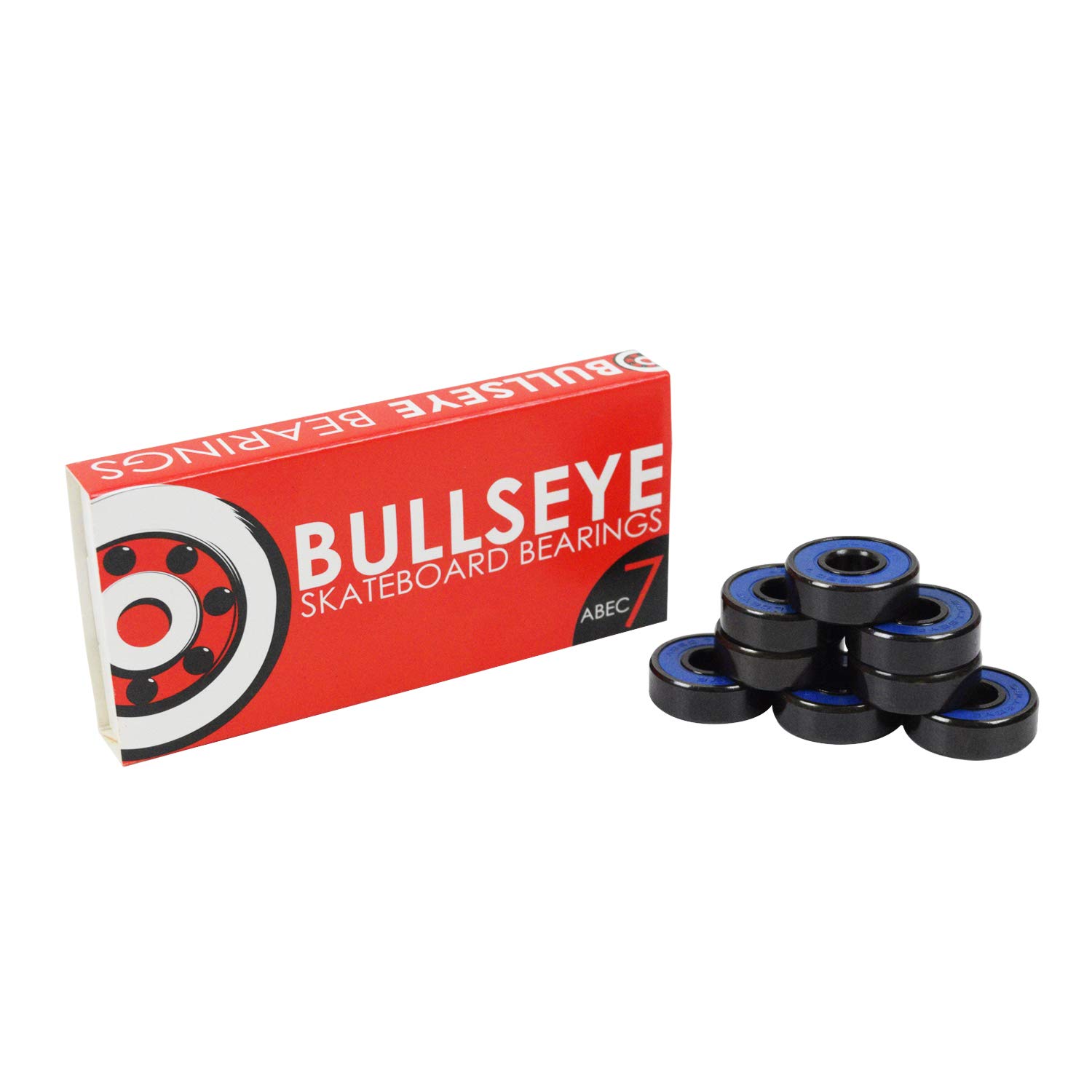 High-Precision Bullseye Bearings for Skateboard & Longboard Wheels - 8 Pack Set | Smooth Ride for Street Skating & Cruising