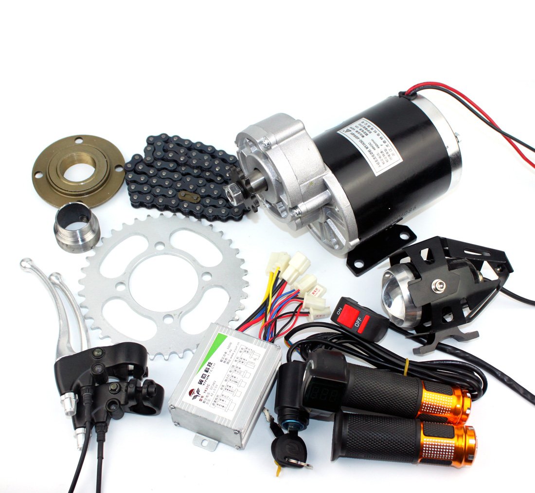 L-faster 24V 36V 48V 450W Electric Rickshaw Motor Kit - DIY 3-Wheel Bicycle Conversion Kit with Brushed DC Motor & Gearbox (36V Upgrade) - Perfect for Electric Pedicab, Cargo Bike & Urban Commuting