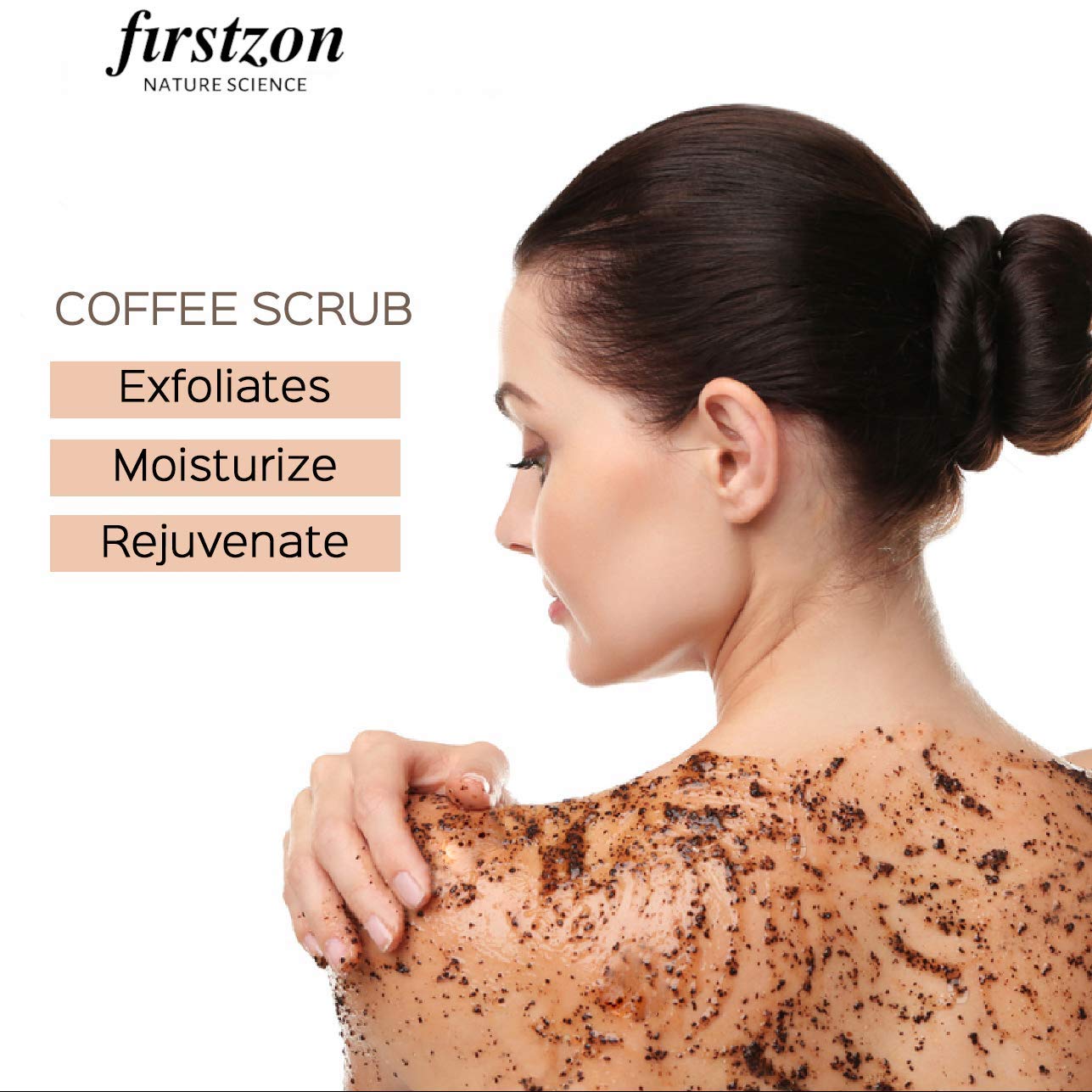 FIRSTZON Arabica Coffee Scrub for Face & Body with Honey & Coconut Oil - Exfoliating & Moisturizing Skincare for Smooth, Glowing Skin - Perfect for Spa Day & At-Home Self-Care Routine