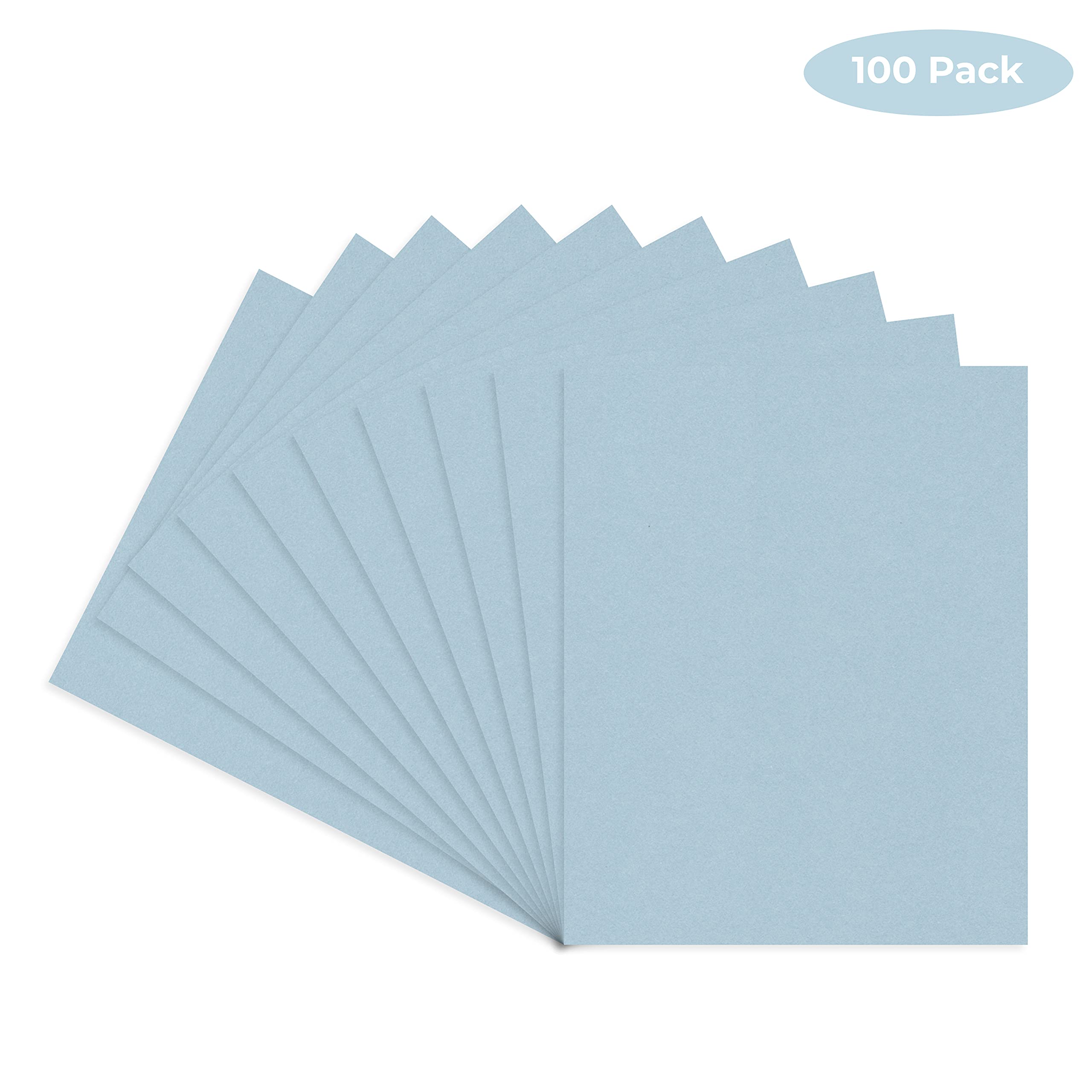 CountryArtHouse Baby Blue Acid-Free 8x10 Backing Board - 100 Sheets Uncut Photo Mat Board for Scrapbooking, Framing & Archival Storage - Perfect for Photo Albums, Picture Frames & Craft Projects