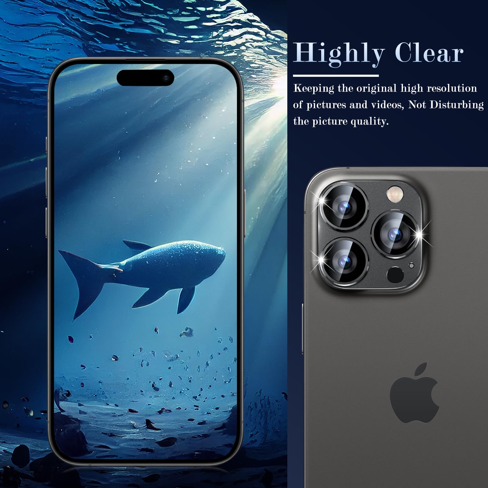 MiRowy iPhone 16 Pro/Pro Max Camera Lens Protector - Premium Tempered Glass with Aluminum Alloy Frame - Scratch Resistant Back Camera Cover for iPhone 16 Pro & 16 Pro Max (Black) - Perfect for Outdoor Adventures, Travel Photography & Daily Protection