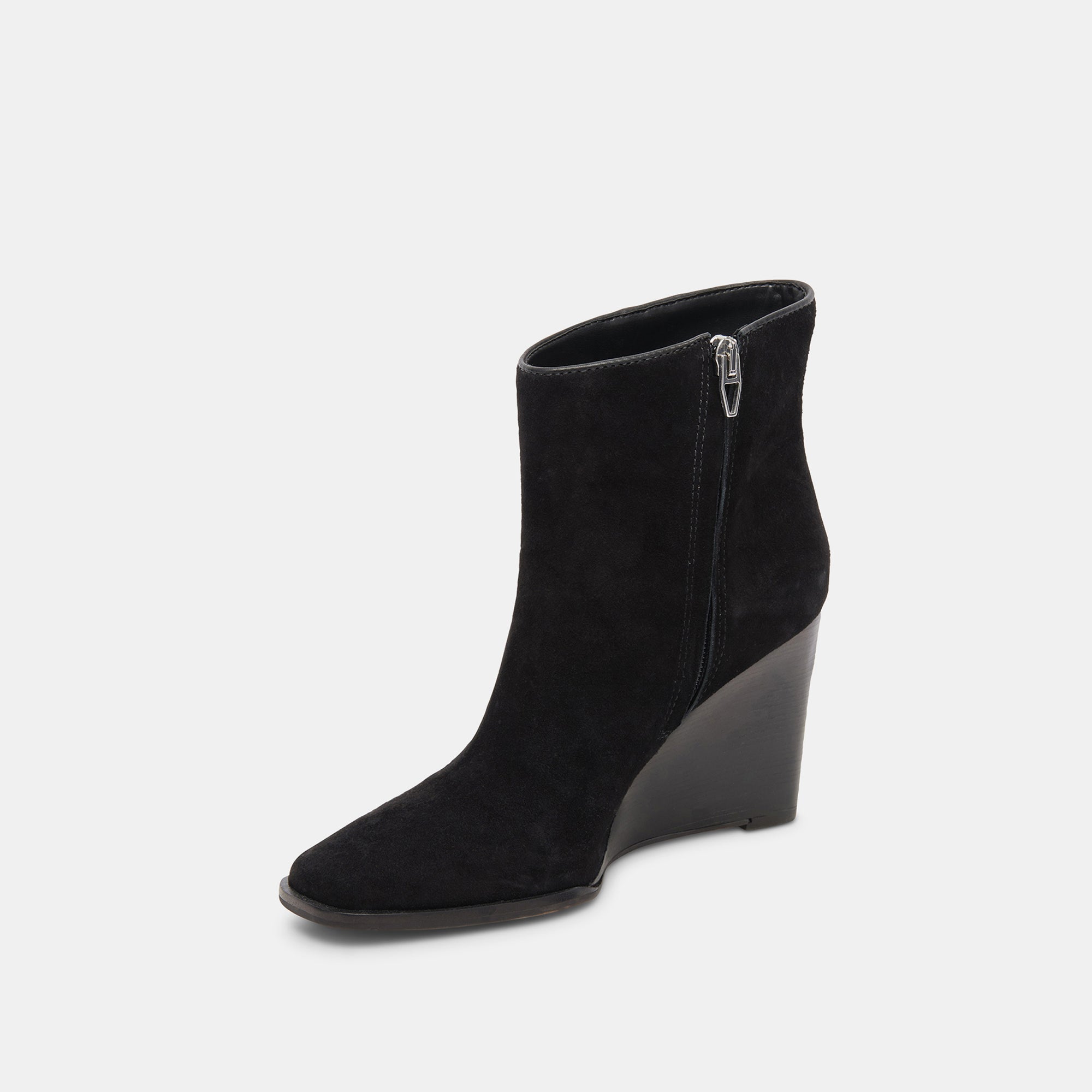 SUSANN WIDE BOOTIES ONYX SUEDE - Stylish Women's Chunky Heel Ankle Boots for Fall & Winter Fashion | Perfect for Office, Date Night & Casual Outfits