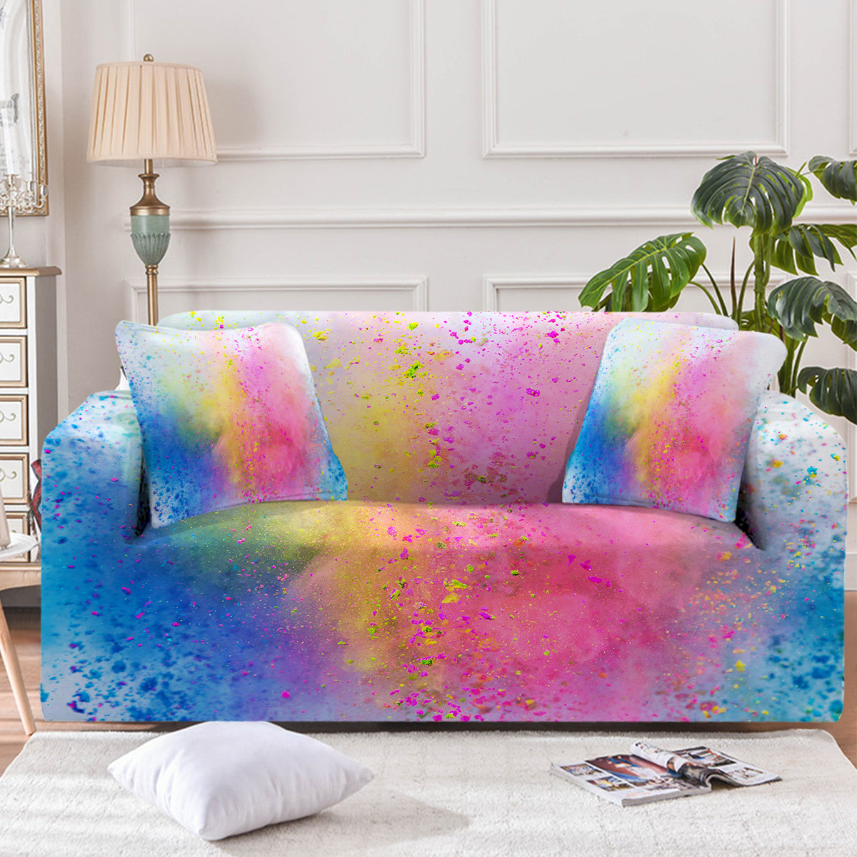 Over The Rainbow Sofa Cover - Waterproof & Stretchable Couch Slipcover for Living Room, Home Decor - Perfect for Pets, Kids & Daily Use