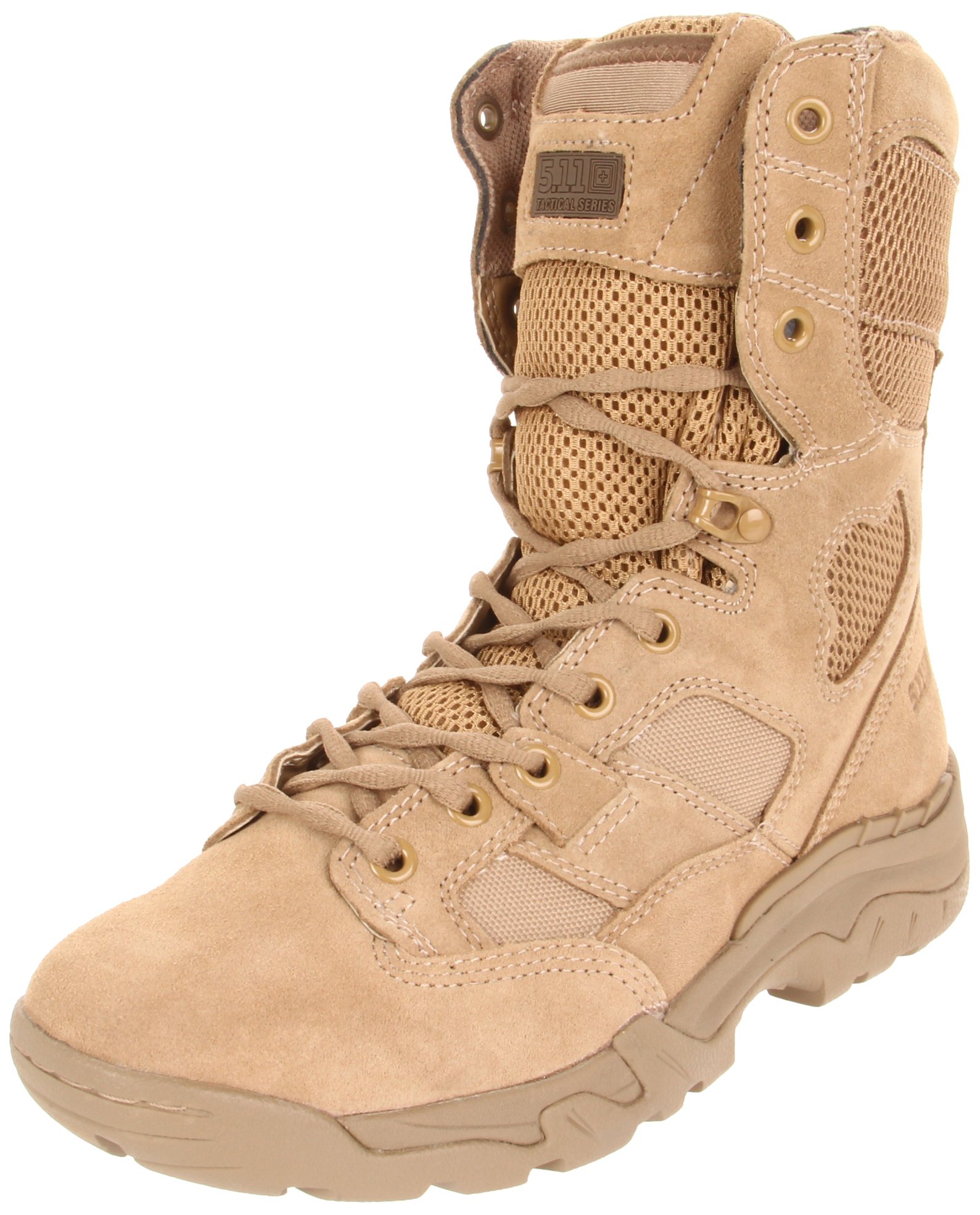 5.11 Tactical Men's Taclite 8-Inch Leather Combat Work Boots - Oil-Resistant Outsole, Style 12031 | Durable Military & Construction Boots for Outdoor Work, Hiking & Tactical Use