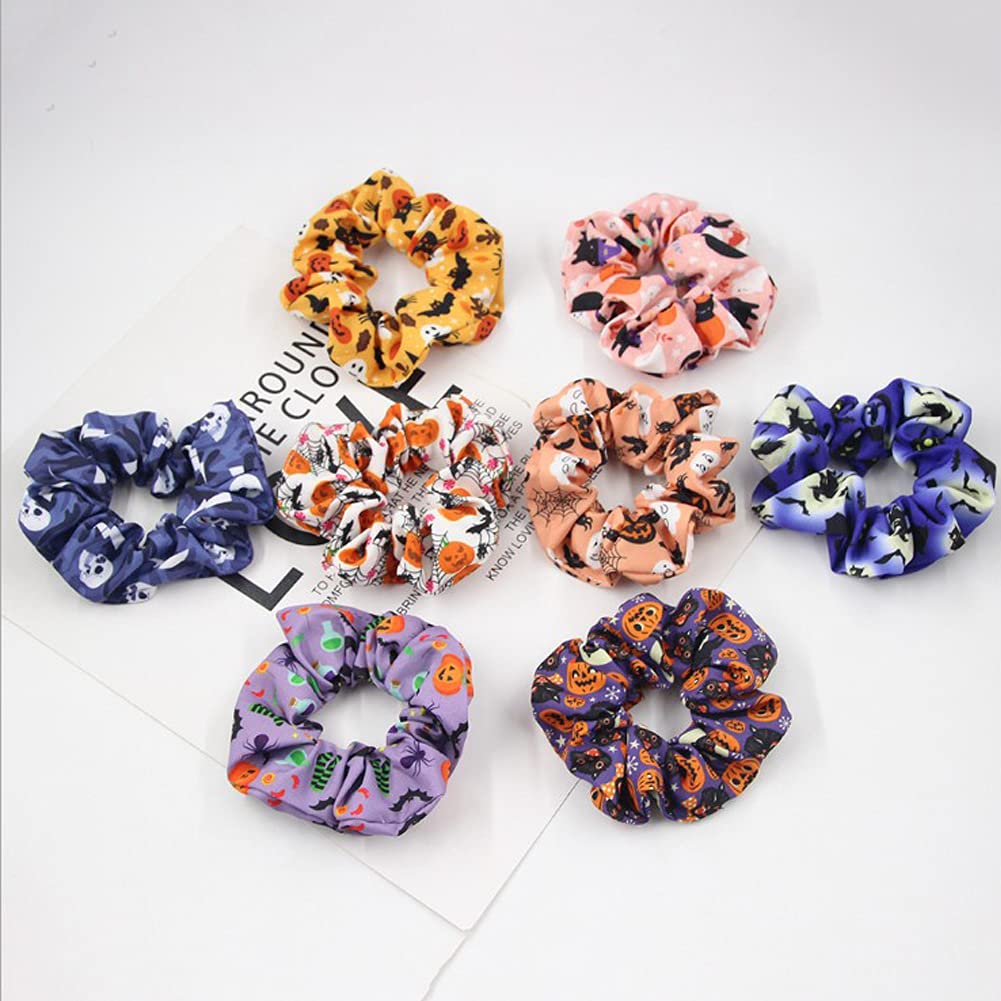 15PCS Halloween Hair Scrunchies - Elastic Ponytail Holders & Hair Bands for Women, Ladies & Girls - Cute Hair Accessories for Costumes, Parties & Everyday Use