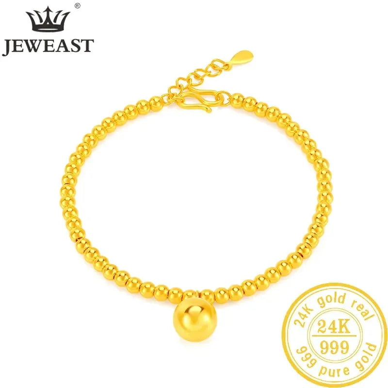 24K Pure Gold Bracelet for Women - 999 Solid Real Gold Bangle, Upscale Classic Jewelry Gift for Anniversary, Valentine's Day & Special Occasions