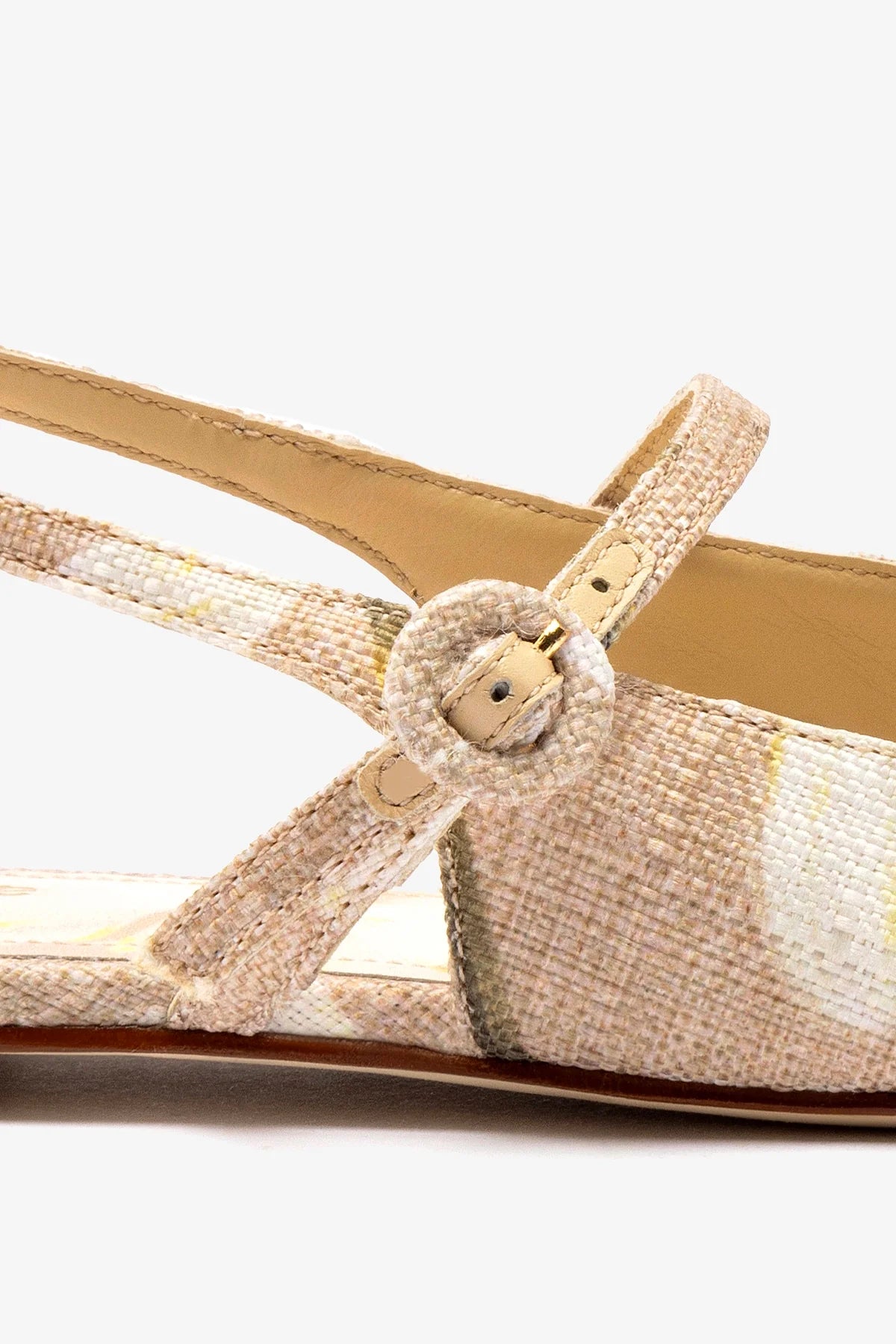 Georgina Women's Ballet Flats - Beige Printed Raffia Shoes for Comfortable Casual Wear & Summer Outfits