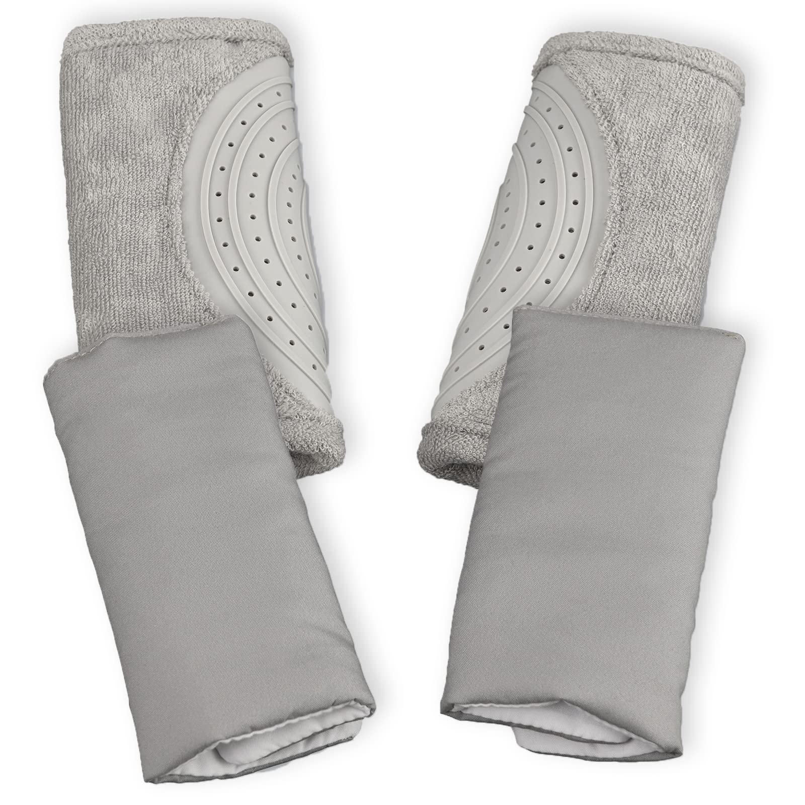 Travel Bug Baby Car Seat Teether Strap Covers Set - Soft Grey Chewable Safety Straps for Infants | Perfect for Road Trips, Strollers & High Chairs