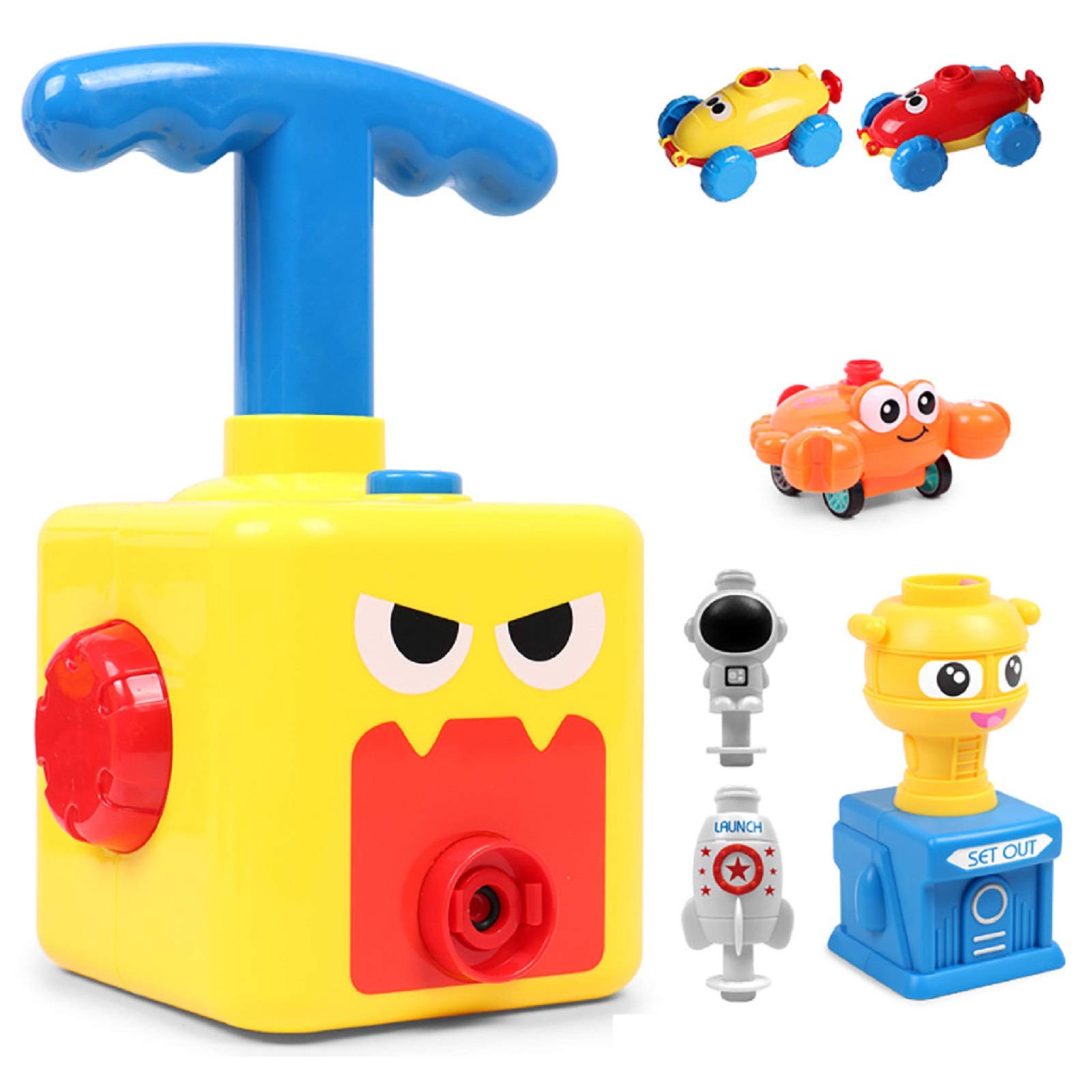 Wedday Toys Balloon Powered Launch Car - Air Powered Vehicle Set for Kids | Balloon Race Car Toy, Creative Inflatable Balloon Pump Car (H) | Fun STEM Learning & Birthday Gift for Boys & Girls