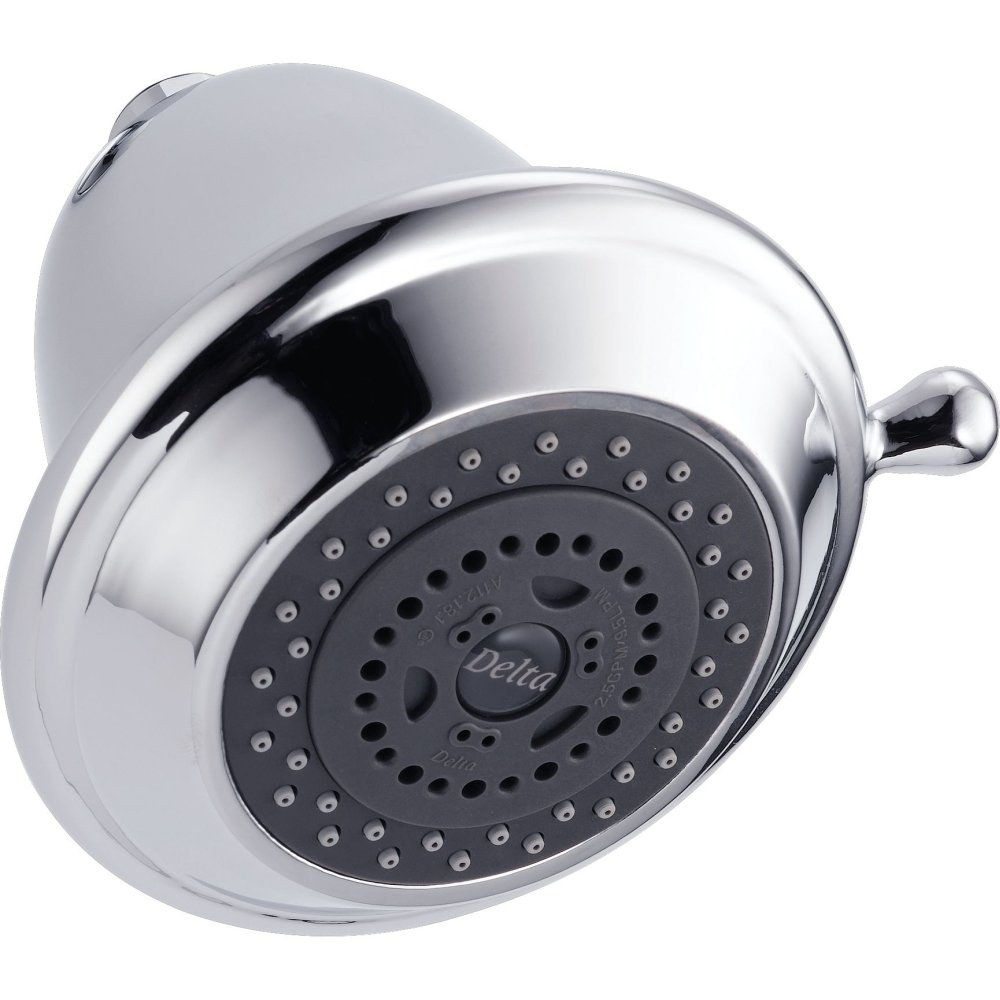 Delta Faucet RP43381 Chrome 3-Spray Touch-Clean Shower Head with .5 GPM Flow - Perfect for Bathroom Renovation & Water-Saving Home Upgrades