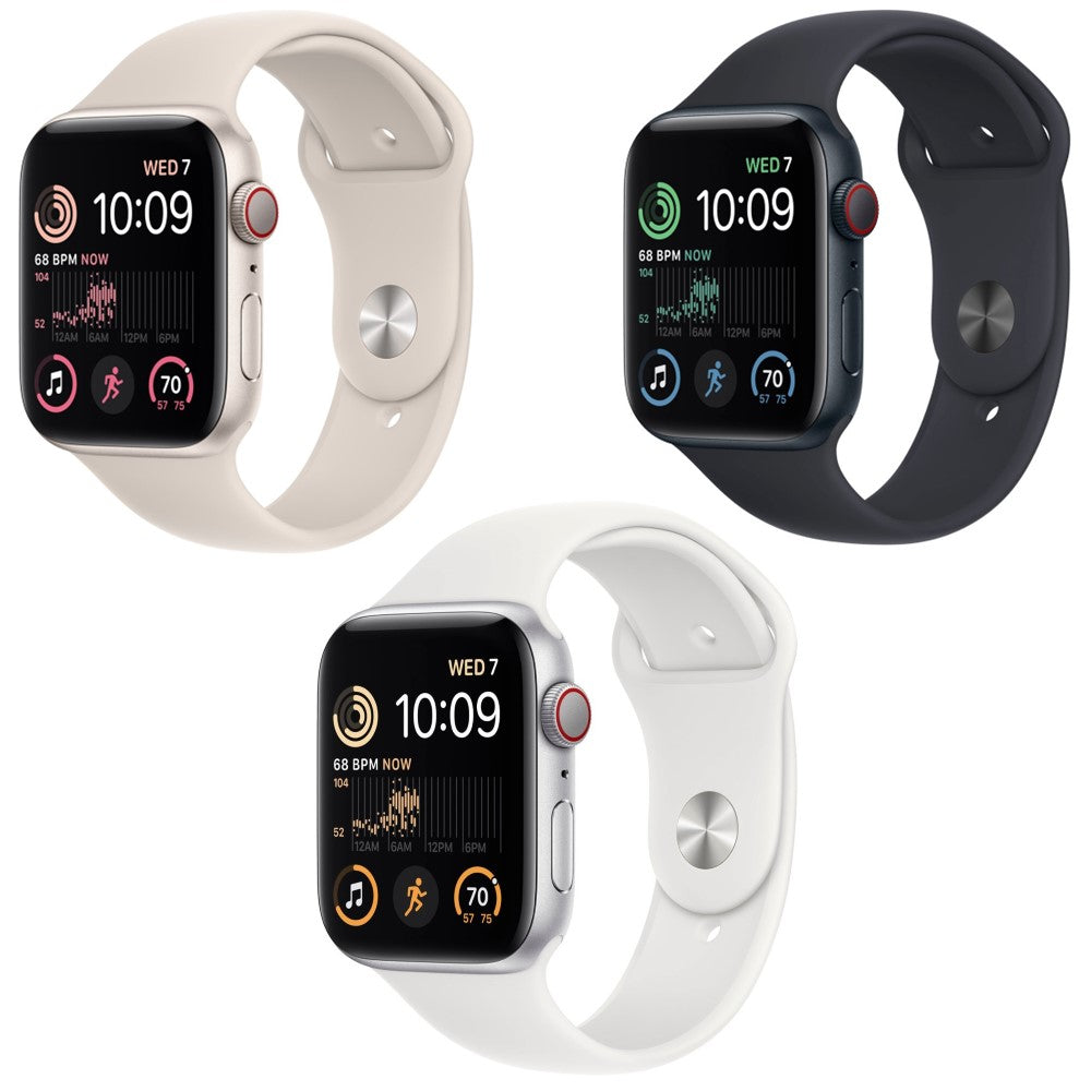 Apple Watch SE 2022 (44mm) GPS + Cellular Unlocked Smartwatch - Aluminum Case (Renewed Like New) for Fitness Tracking, Notifications & Calls | Perfect for Running, Workouts & Daily Use