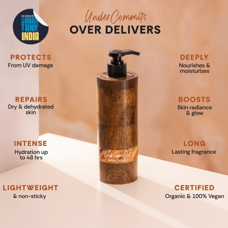 Organic Oud Body Lotion for Dry Skin - 48 Hour Hydration, Non-Greasy Formula with SPF & Pollution Protection | All-Season Moisturizer for Men & Women | Perfect for Daily Use, Travel & Sensitive Skin Care