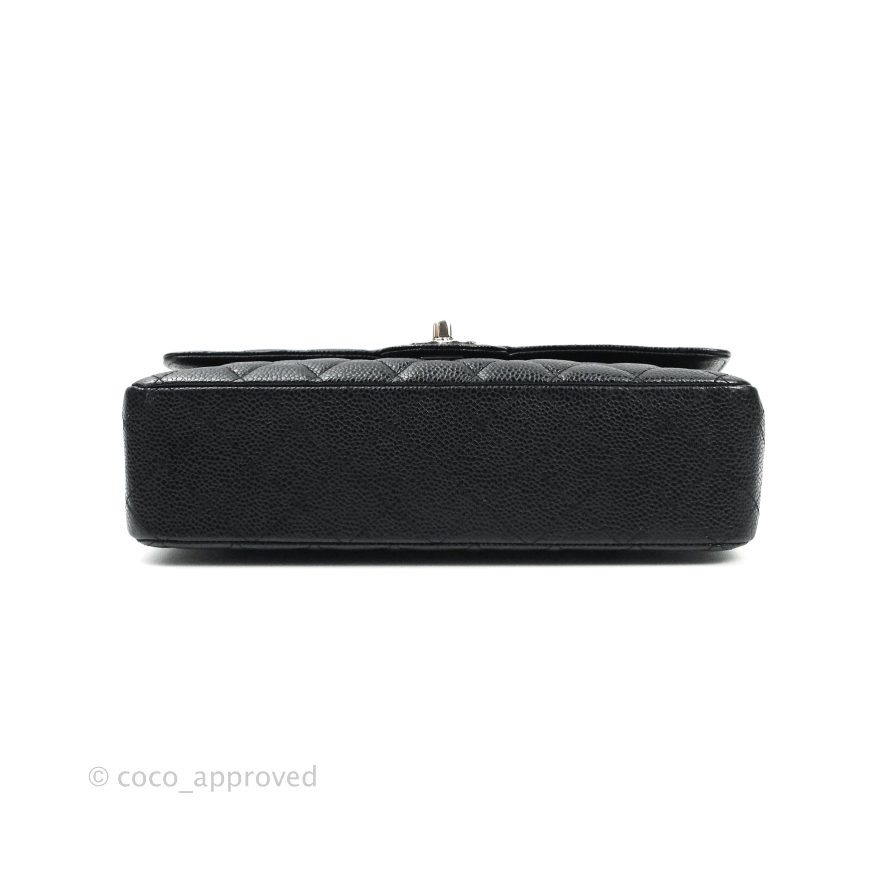 Chanel Classic Medium Double Flap Bag Black Caviar Leather with Silver Hardware - Luxury Designer Handbag for Women, Perfect for Work, Evening & Special Occasions