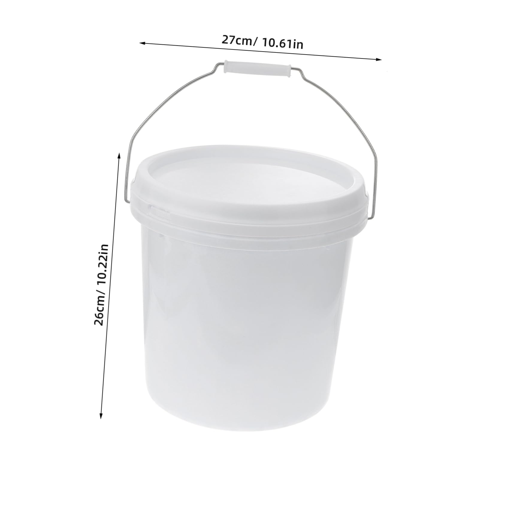 3 Gallon White Plastic Bucket with Airtight Lid - Food Grade Storage Container for Cereals, Grains, Pet Food, Paint & Industrial Use | Perfect for Kitchen, Pantry, Garage & Workshop Organization