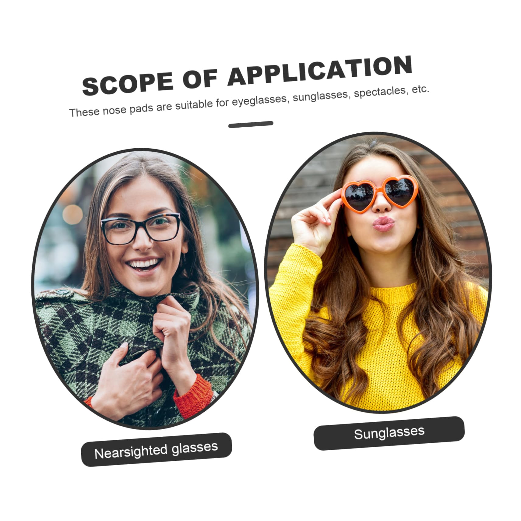 Hoement 10 Pairs Silicone Nose Pads for Glasses - Interchangeable Eyeglass Frame Replacement Nose Pads - Comfortable Anti-Slip Glasses Accessories for Reading, Computer Work and Outdoor Activities