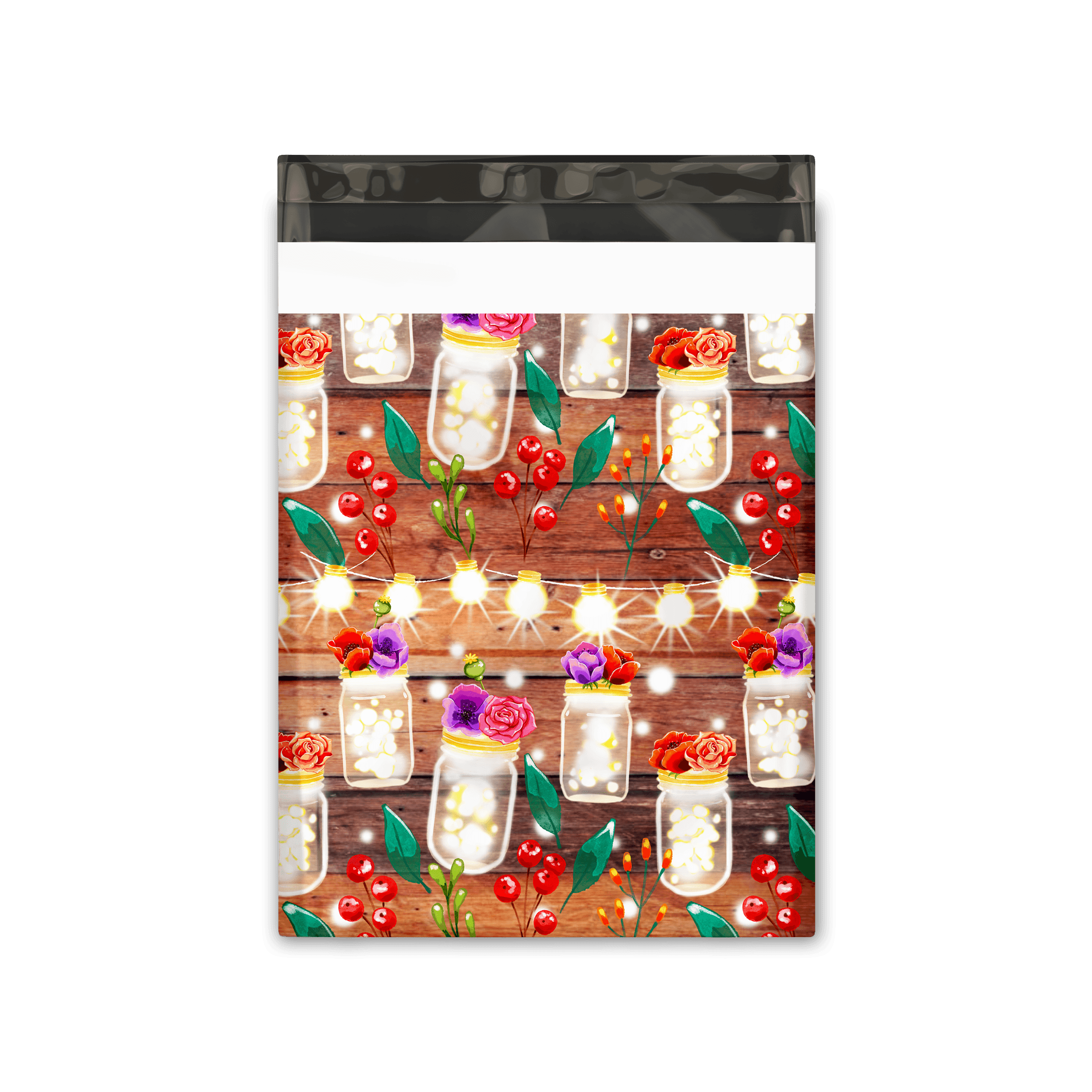 10x13 Rustic Mason Jars Poly Mailers - Premium Printed Shipping Envelopes for Ecommerce, Small Business & Gift Packaging - Waterproof Mailing Bags for Jewelry, Crafts & Subscription Boxes