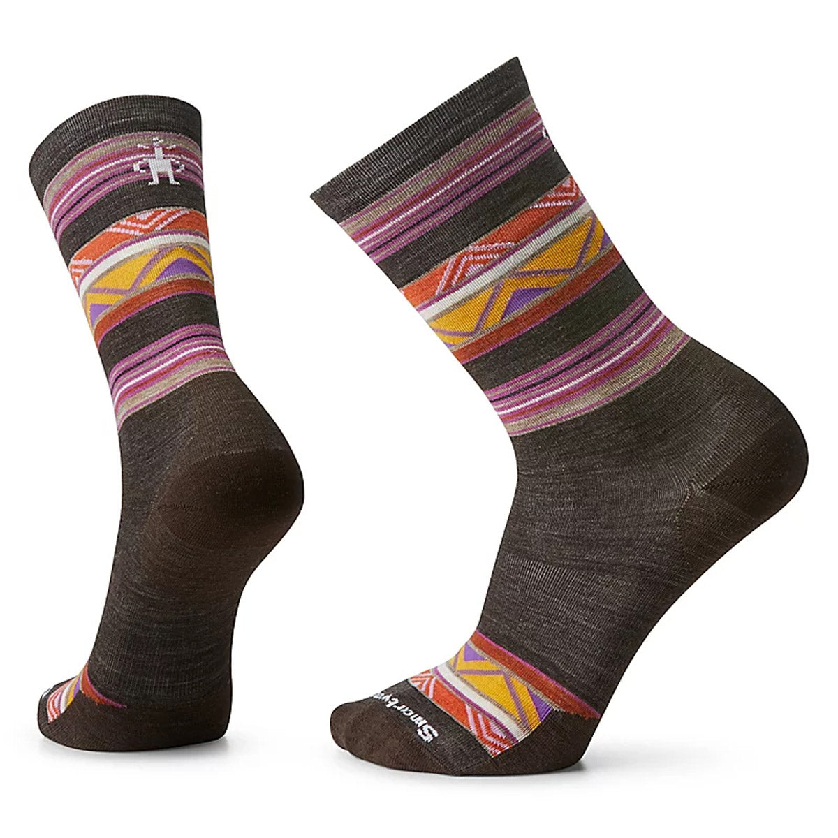 Everyday Zig Zag Valley Crew Socks for Men & Women - Comfortable Cotton Casual Socks for Work, Hiking, and Daily Wear