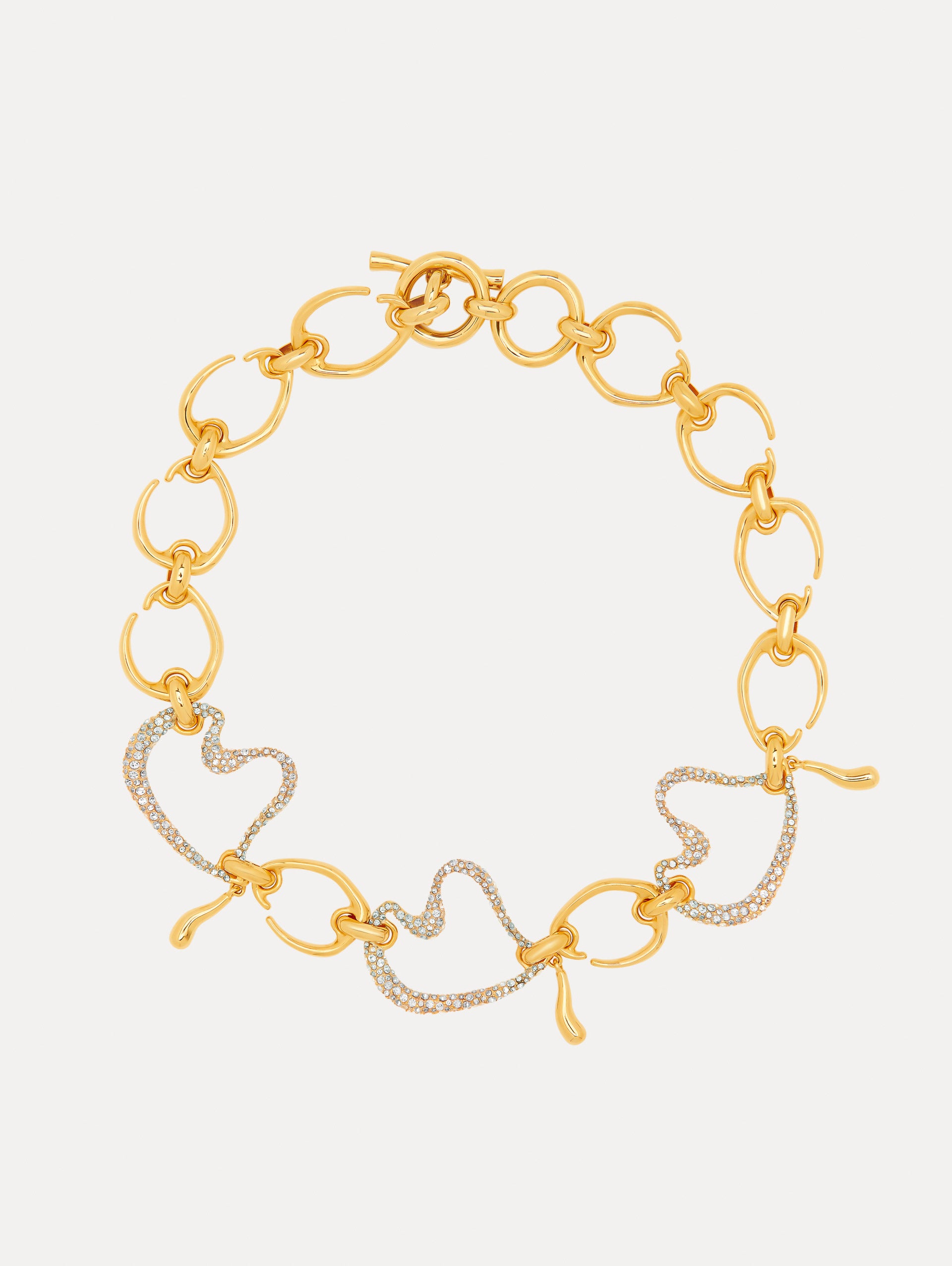 Pavé Heart O Chain Link Necklace - Dainty Gold Plated Pendant for Women - Perfect for Valentine's Day, Anniversary & Everyday Elegance