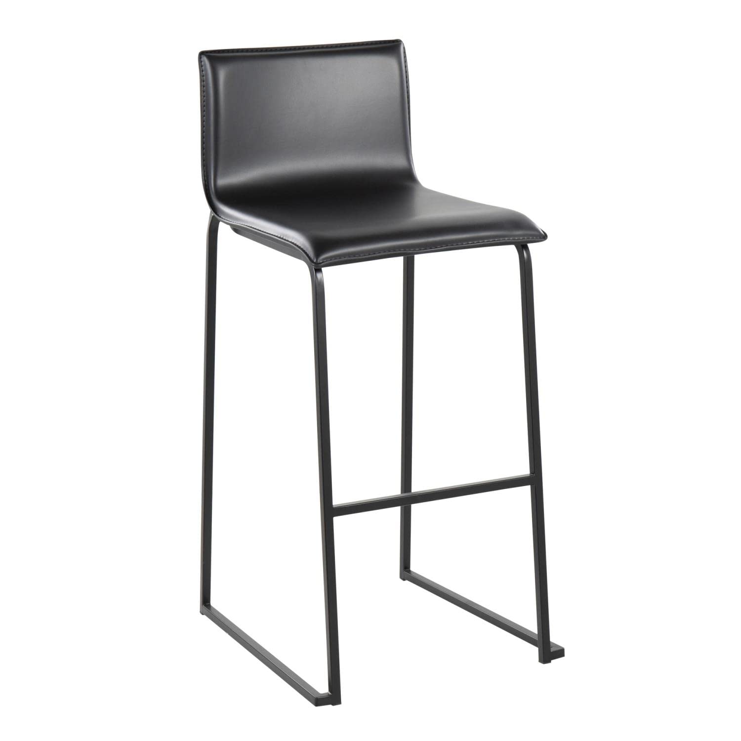 LumiSource Mara Bar Stool Set of 2 - Modern Black Bar Chairs for Kitchen Island, Breakfast Nook & Home Bar - Adjustable Height Counter Stools with Comfortable Seat