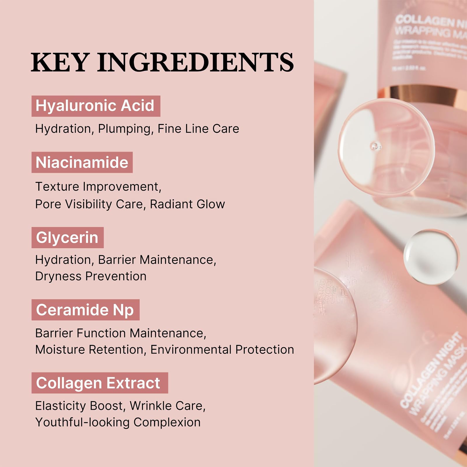 Collagen Overnight Mask - Hydrating & Firming for Glowing Skin | Korean Skincare for Night Use