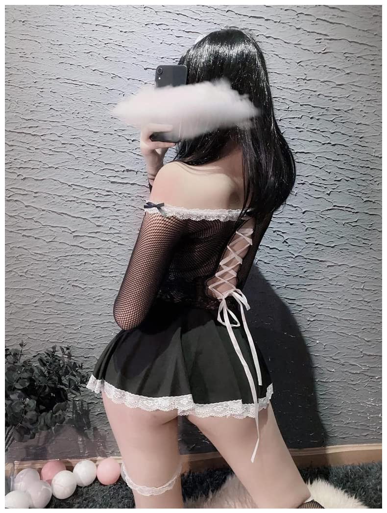 Sexy Maid Costume Set for Women - Lingerie Bras & Panties - Halloween Cosplay Outfit, Roleplay Costume for Adults - Perfect for Bachelorette Parties, Valentine's Day & Bedroom Fun