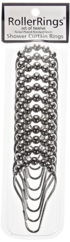 Heavy Duty Roller Shower Curtain Rings - Set of 12 Chrome Roller Hooks for Bathroom, Clipperton Roller Rings - Smooth Gliding Shower Curtain Hooks for Easy Opening & Closing | Perfect for Bathroom, Spa, or Hotel Use