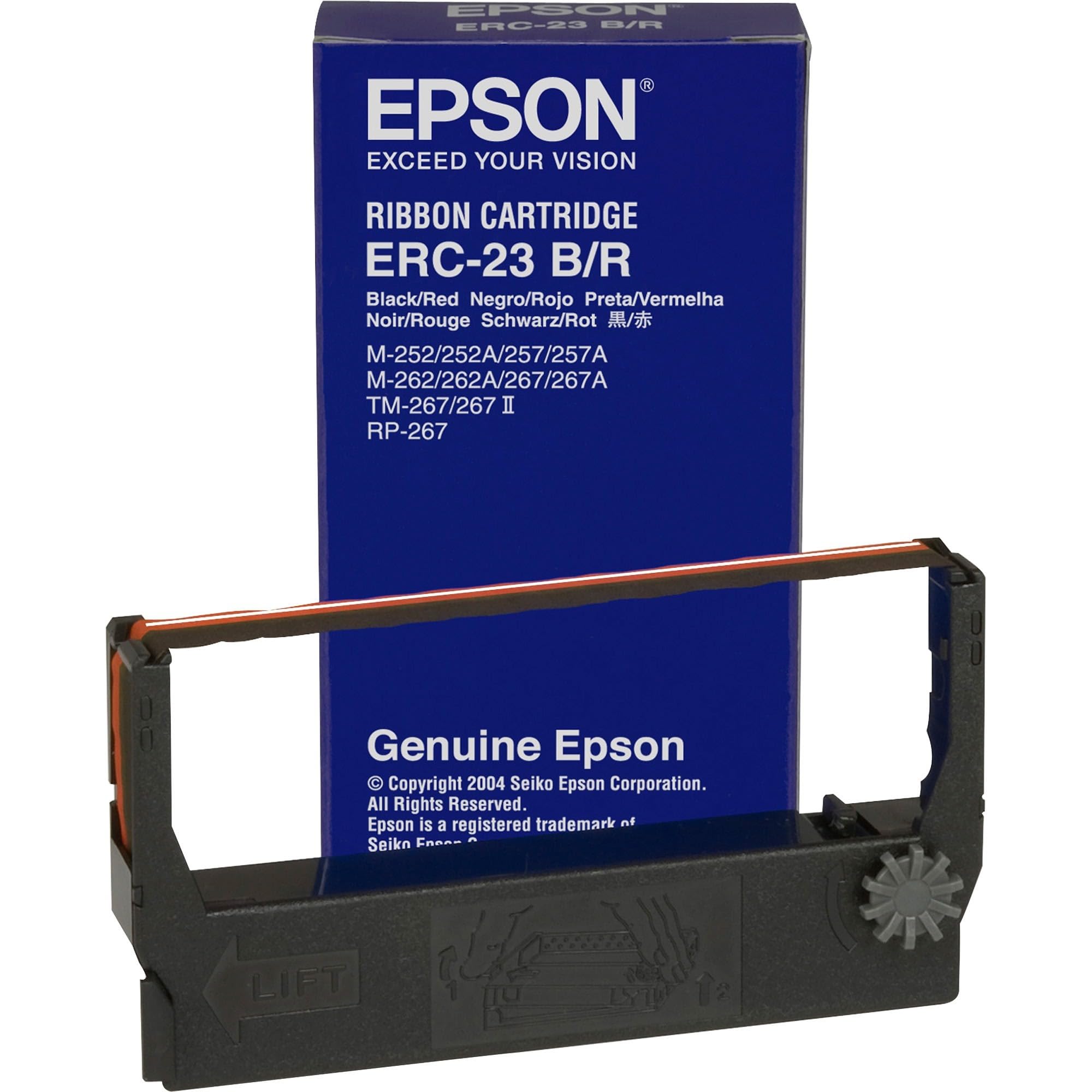 Epson Black and Red Fabric Ribbon for M/Rm/Tm/a Printers - High-Quality Printing for Office Documents, Labels, and Shipping Forms