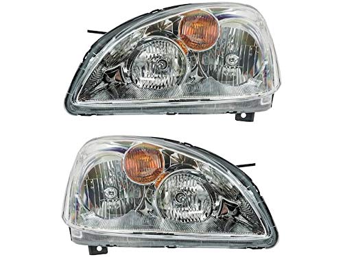 2002-2004 Nissan Altima Headlight Assembly Set - 2 Piece Replacement Headlights for Improved Night Visibility - Perfect for Driving, Commuting & Road Trips