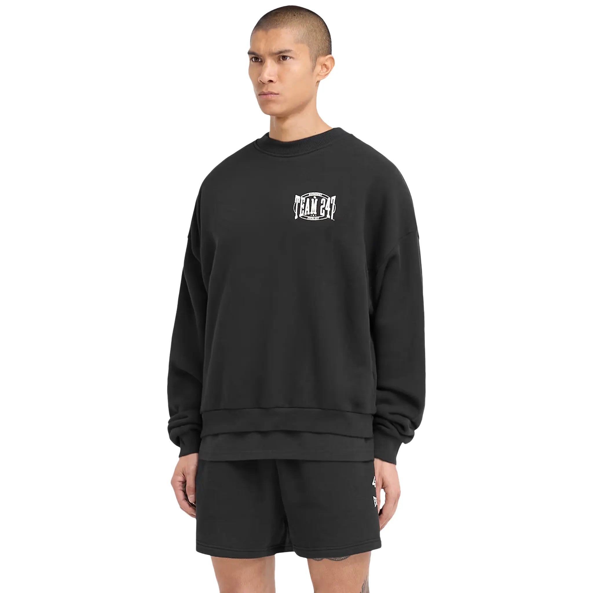 Represent 247 X Everlast Training Camp Boxy Off Black Sweatshirt - Men's Oversized Hoodie for Gym & Streetwear Fashion