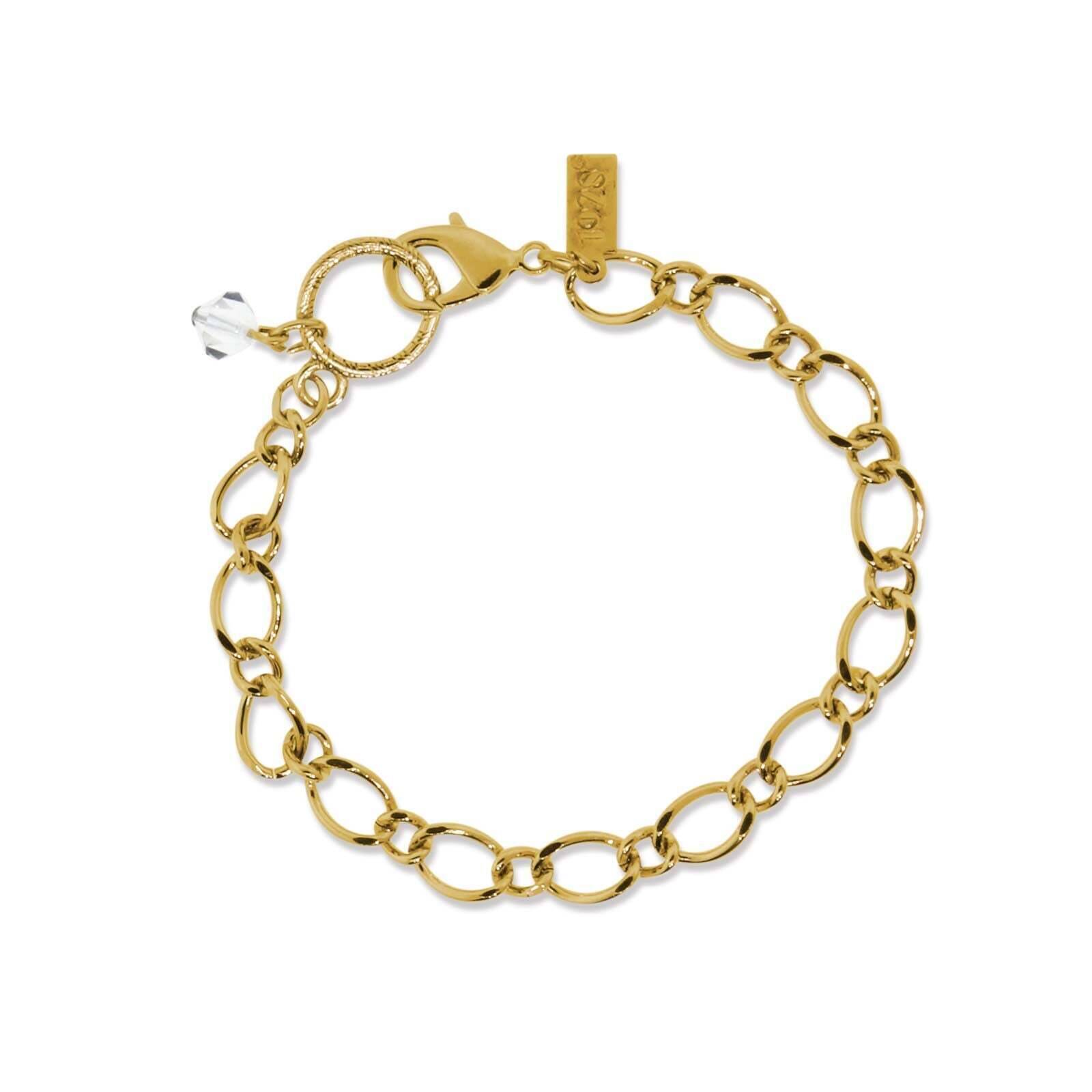 1928 Jewelry Austrian Crystal Classic Link Charm Holder Bracelet - Elegant & Timeless Jewelry for Women - Perfect for Weddings, Parties & Special Occasions