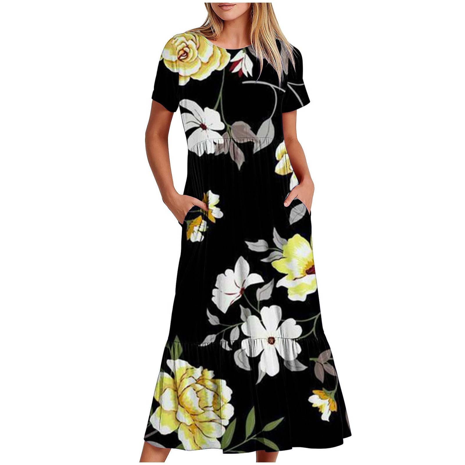 Oelaio Women's Maxi Dresses - Dark Green Bridesmaid Dress, Summer Dress & Skating Dress for Casual Wear, Parties & Special Occasions