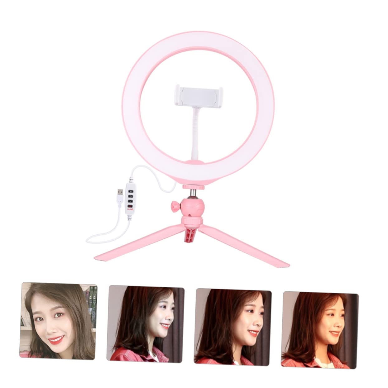 Abaodam 1 Set Dimmable LED Ring Light with Phone Holder & Tripod - Photography Fill Light for Live Streaming, Christmas Decor, YouTube Videos, TikTok, and Instagram Content Creation
