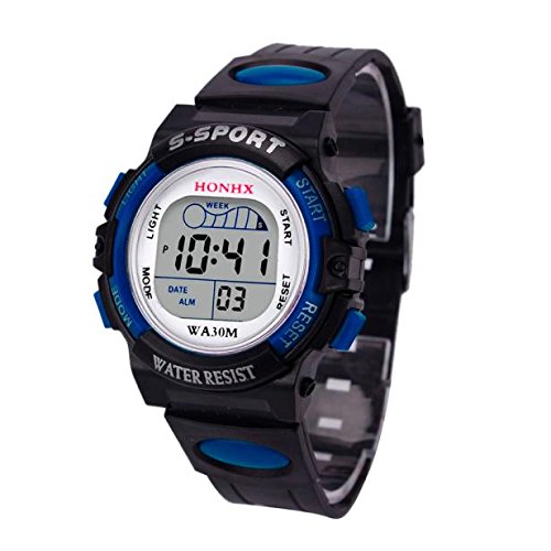 Waterproof LED Digital Watch for Men, Women & Kids - Sports, Alarm, Date Display - Perfect for Swimming, Running & Outdoor Activities