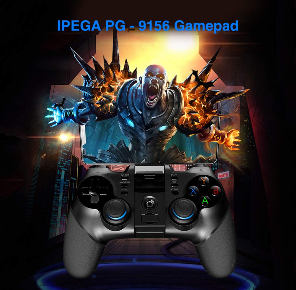 iPega PG-9156 Wireless Bluetooth 4.0 & 2.4G Game Controller for Samsung Galaxy S22/S21/S20/S10/Note 20/10, VIVO, Oppo Android Smartphones & Tablets (Android 6.0+) - Perfect for Mobile Gaming, Cloud Gaming & Console-Style Play