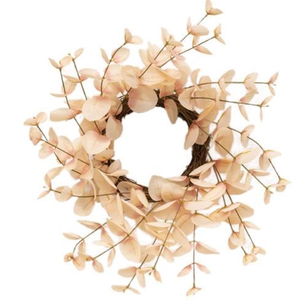 Blushing Eucalyptus Wreath - Elegant Floral Home Decor for Front Door, Wall, or Wedding - Perfect for Farmhouse, Rustic, and Boho Style Interiors
