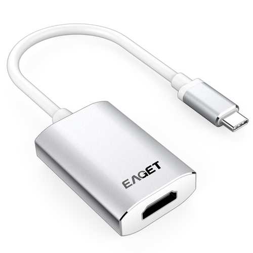 Eaget CH10 USB-C to HDMI 4K Adapter Converter for MacBook, iPad, Laptop - Stream HD Movies & Presentations on TV/Monitor