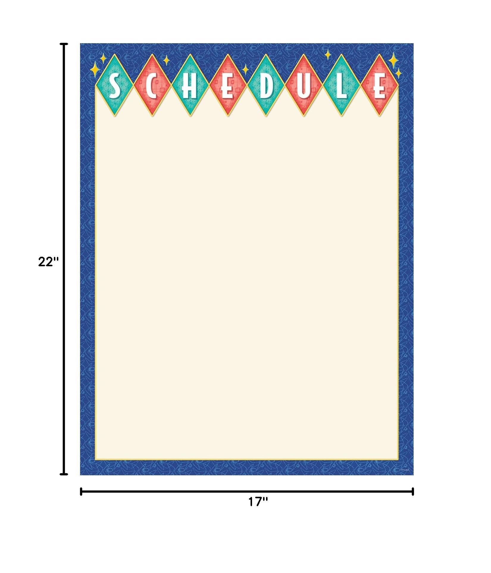 Creative Teaching Press Mid Century Modern Classroom Schedule Chart (8426) - Perfect for Elementary School Teachers & Homeschooling Organization