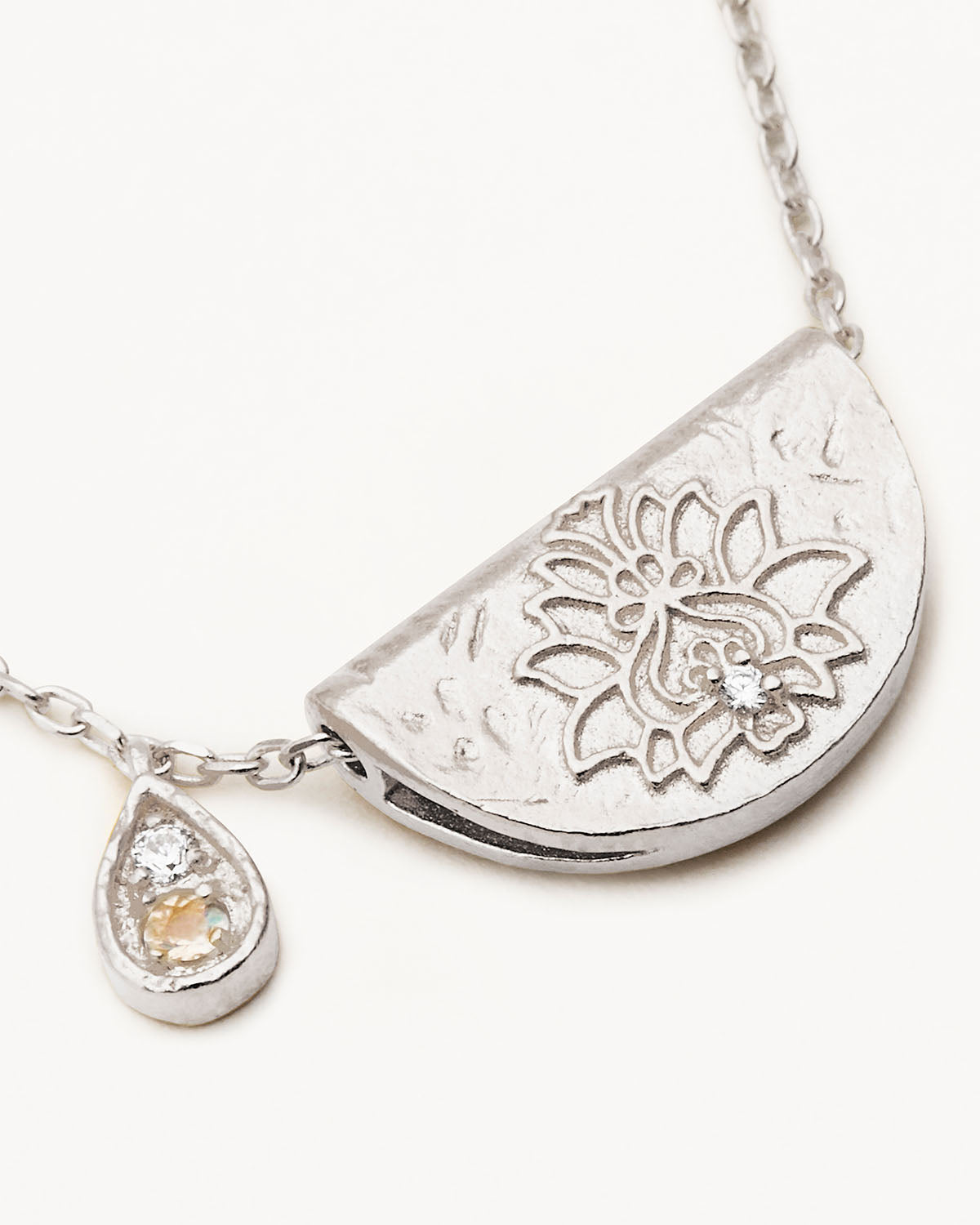 June Birthstone Necklace - Sterling Silver Lotus Pendant with Moonstone | Perfect Gift for Women, Birthday & Anniversary Jewelry