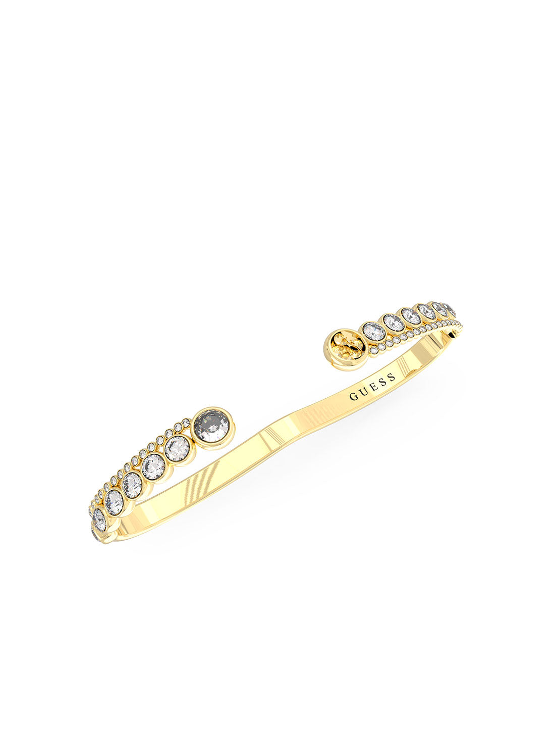 Gold Illusion Jewel Logo Bangle - Elegant Fashion Bracelet for Women, Perfect for Parties, Weddings & Special Occasions