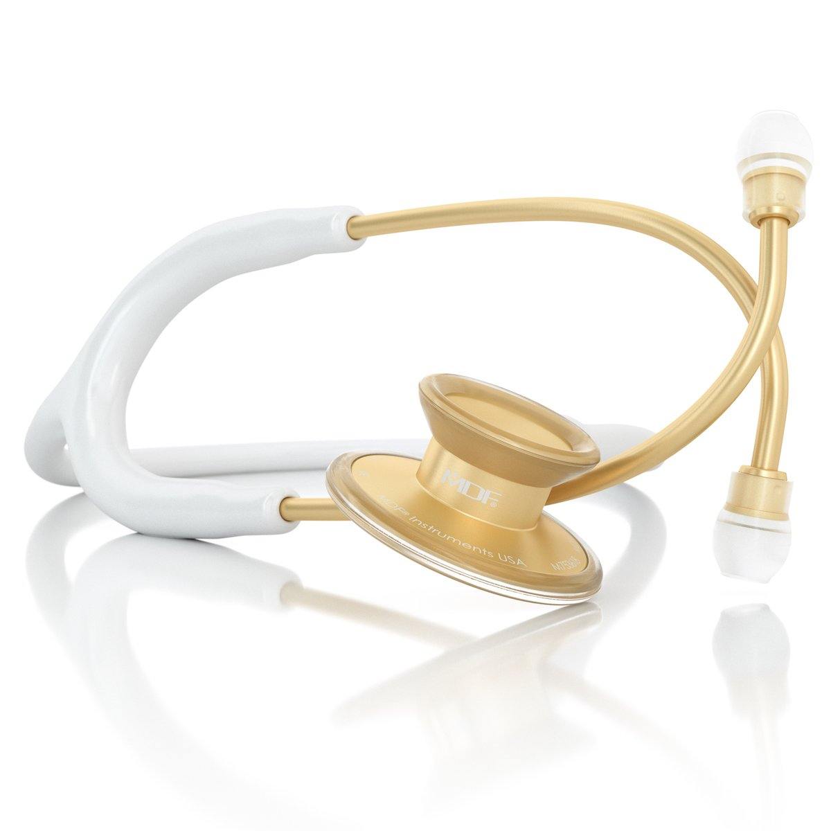 Premium Acoustica® Stethoscope - White & Gold Finish | Ideal for Medical Professionals, Nursing Students & Healthcare Workers | Perfect for Clinical Use, Patient Exams & Emergency Situations