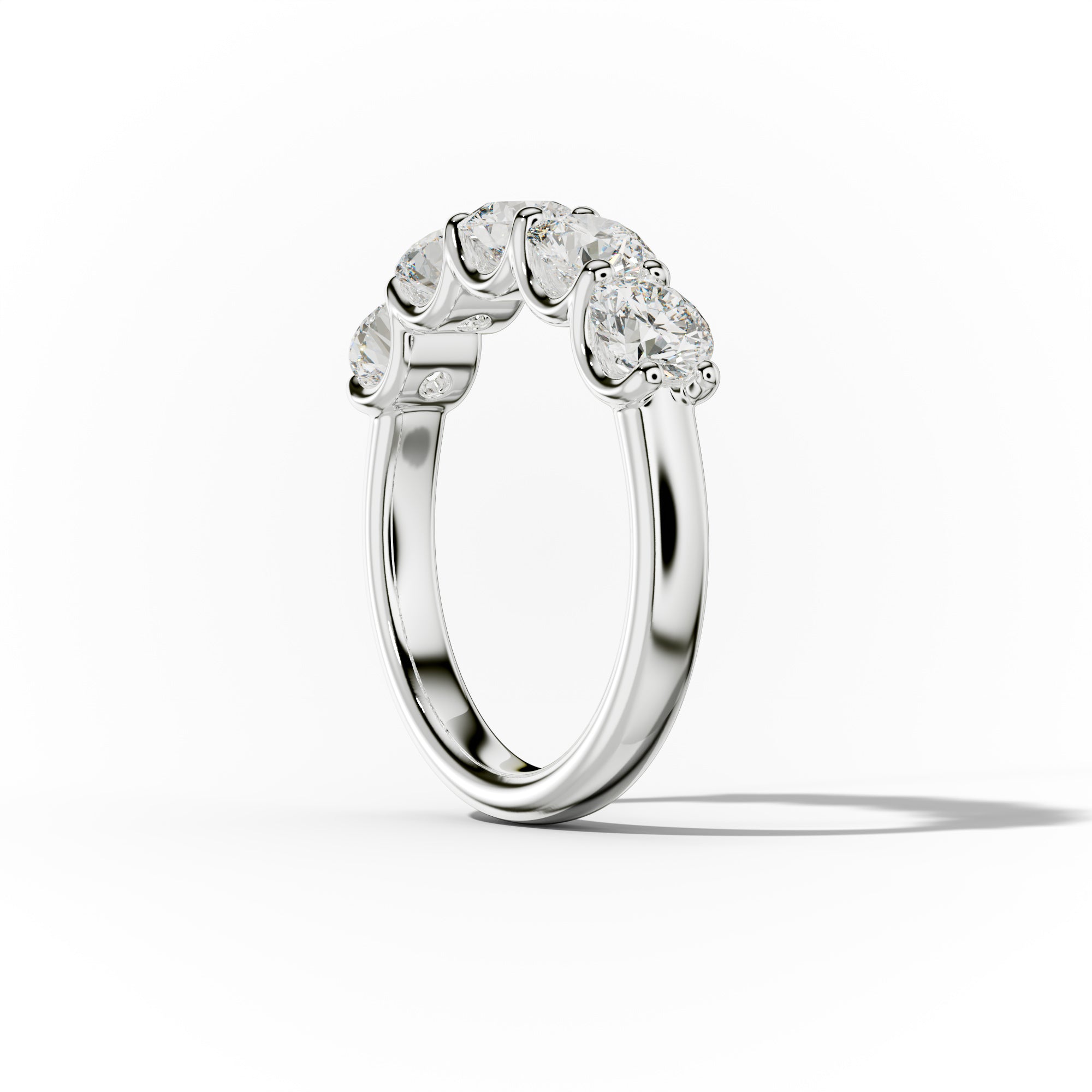 2.0 Carat 5 Stone Round Cut Diamond Anniversary Band for Women - Elegant Wedding Ring, Engagement Gift & Anniversary Jewelry - Perfect for Special Occasions & Romantic Moments