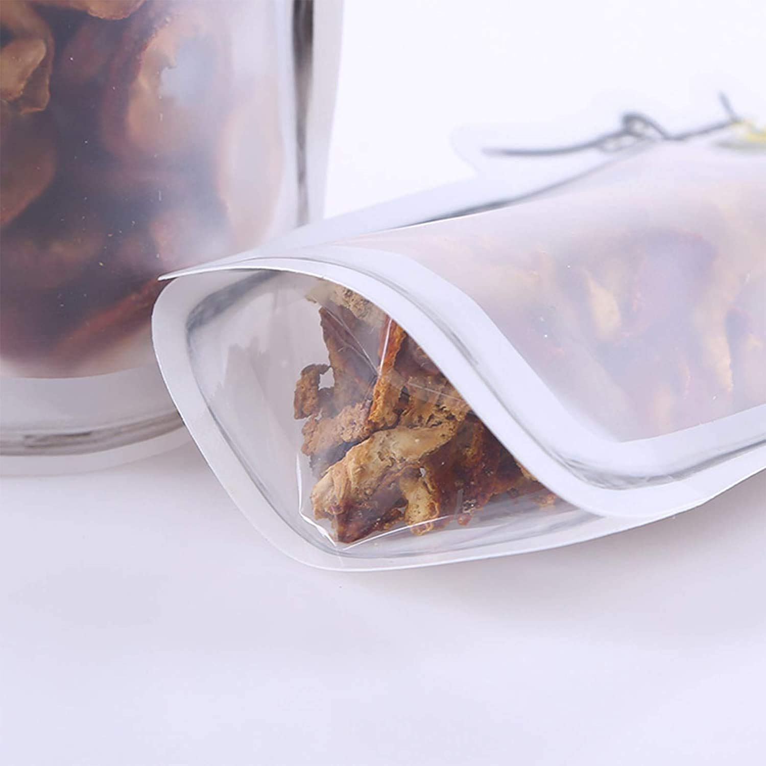 100-Pack Reusable Mason Jar Zipper Bags - Airtight Food Storage Bags for Snacks, Candy, Nuts & Cookies | BPA-Free Kitchen Organizer | Perfect for Meal Prep, Picnics & Pantry Organization