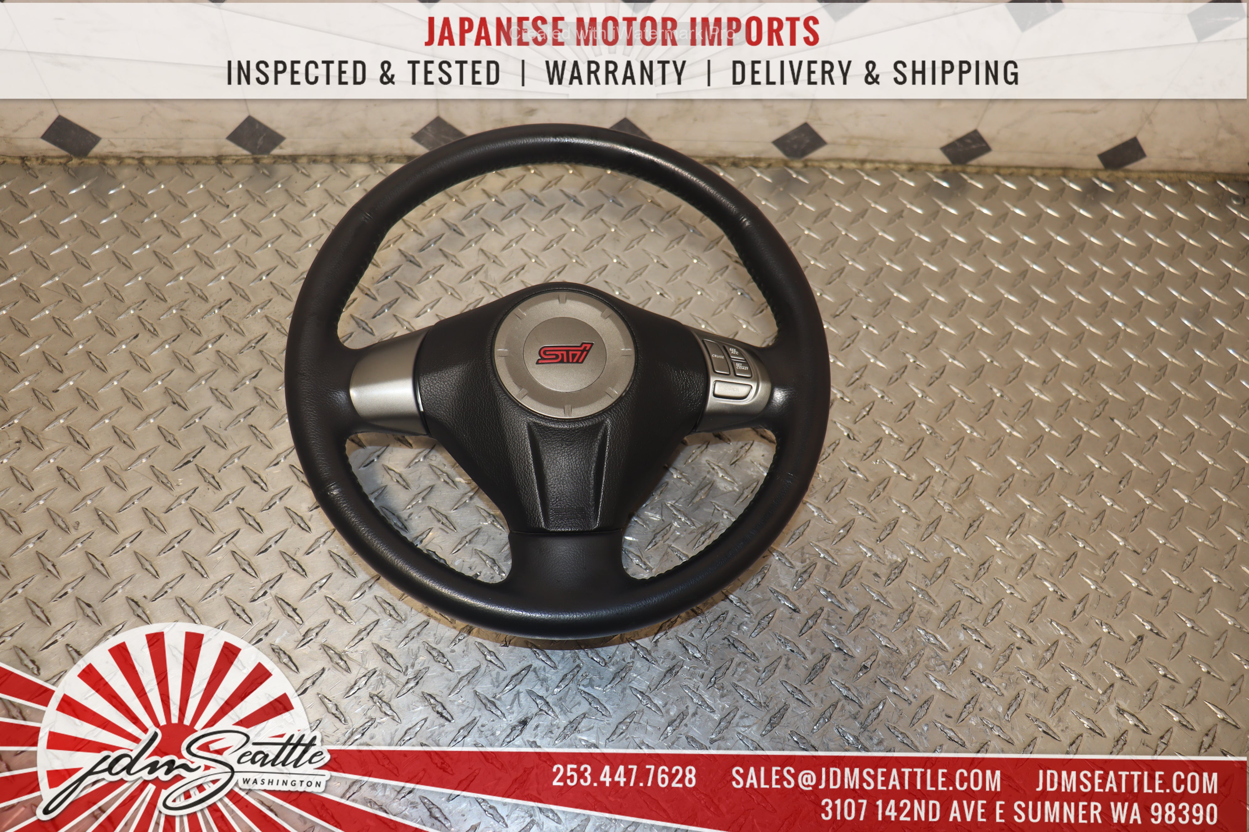 2008-2014 Subaru Impreza WRX STI GRB GVF OEM Steering Wheel - JDM Replacement for Enhanced Driving Experience - Perfect for Racing & Daily Commute