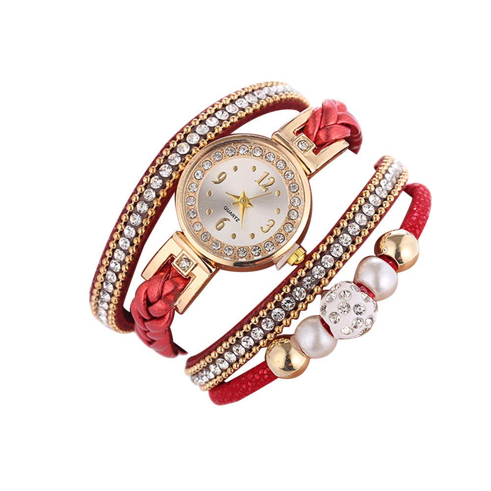 Bravetoshop Women's Fashion Quartz Bracelet Watch - Elegant Weave Wrap-Around Leather Wristwatch for Women, Perfect Mother's Day Gift, Birthday Present & Everyday Accessory | Ideal for Office, Party & Casual Wear